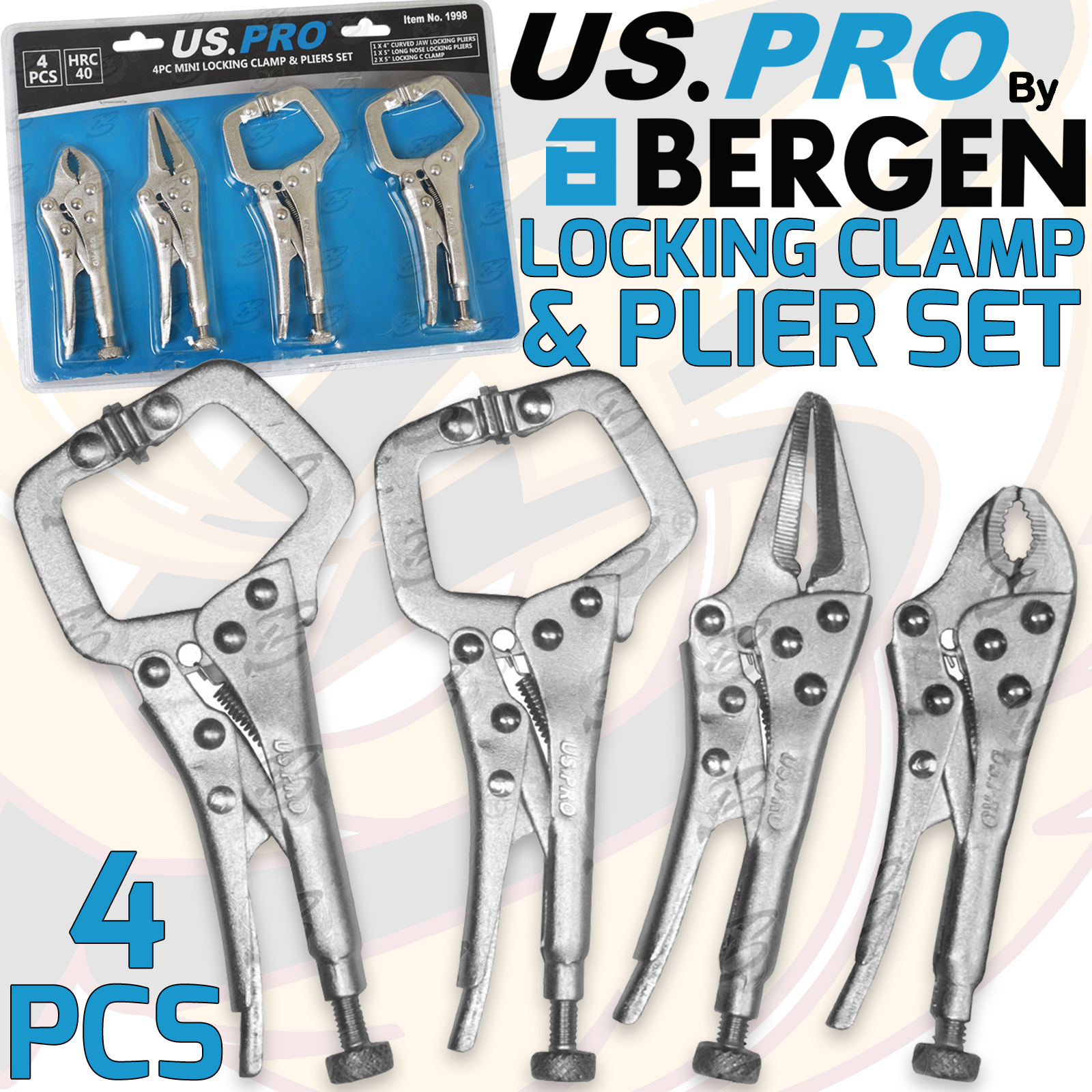 US Pro 4 Piece Mini Welding Pliers & Clamps 1998