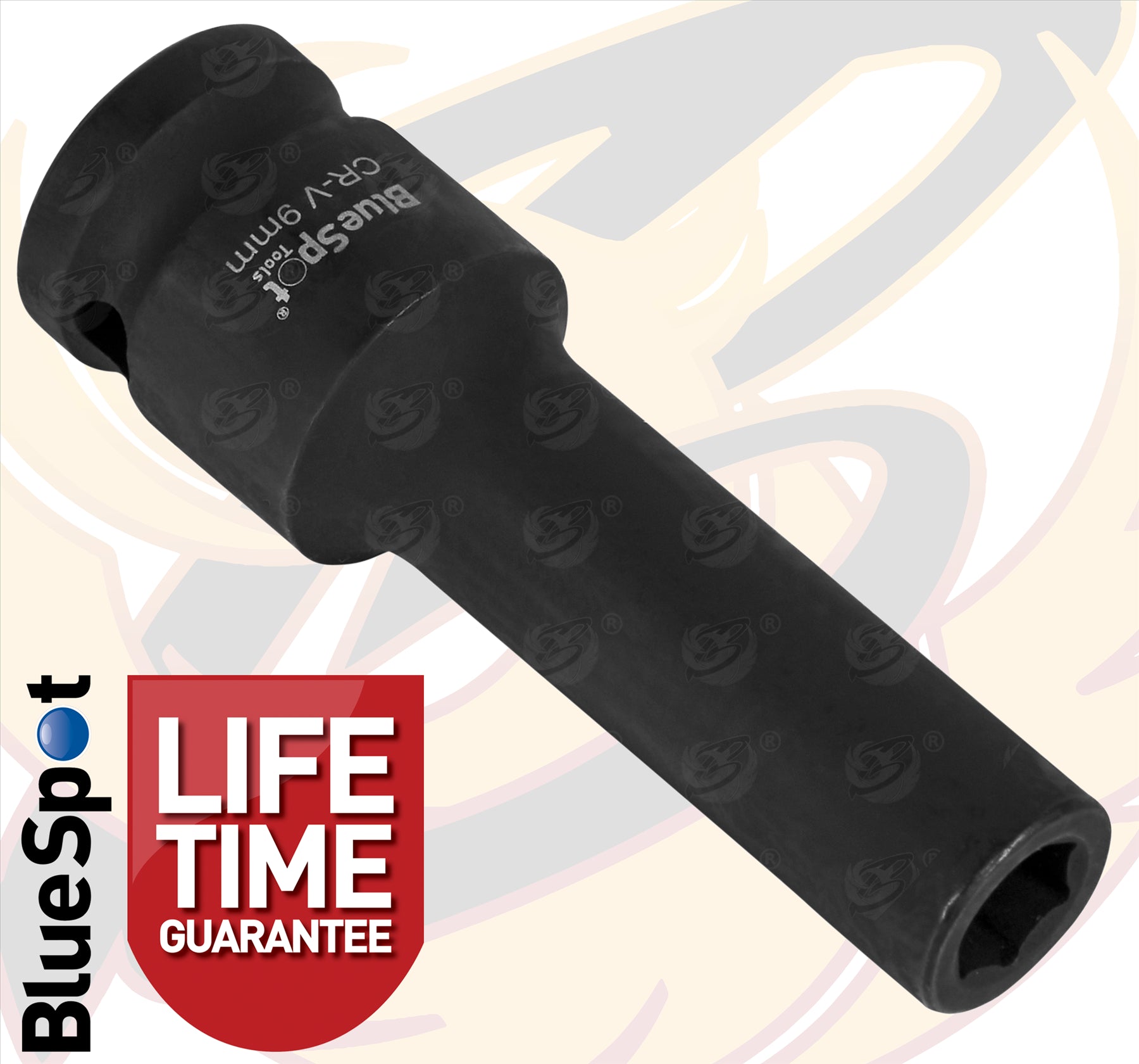 BLUESPOT 9MM 1/2" DRIVE 6 POINT DEEP IMPACT SOCKET ( SINGLE )