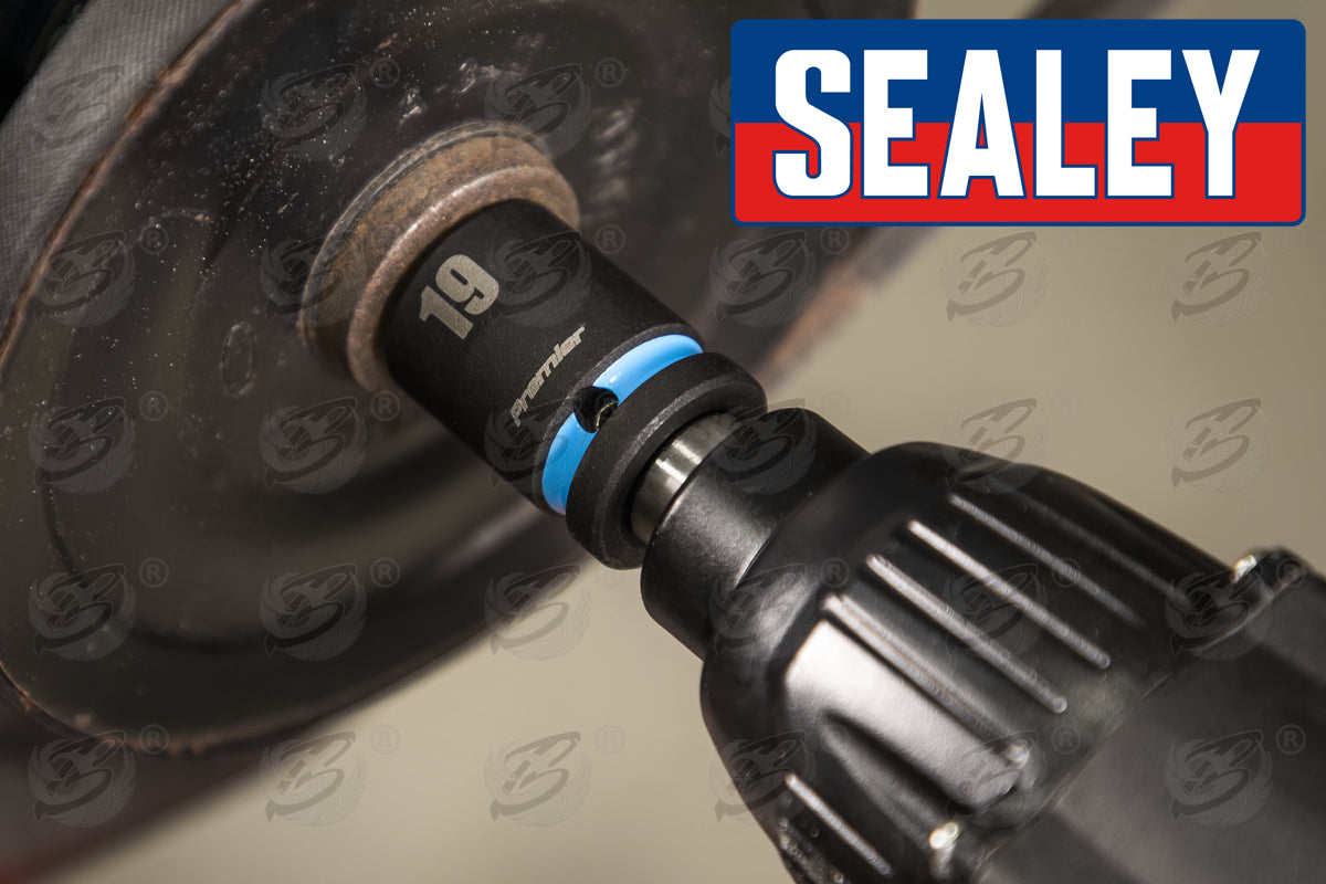 SEALEY 13PCS 1/2" DRIVE 6 POINT SHALLOW IMPACT SOCKETS 10MM - 24MM