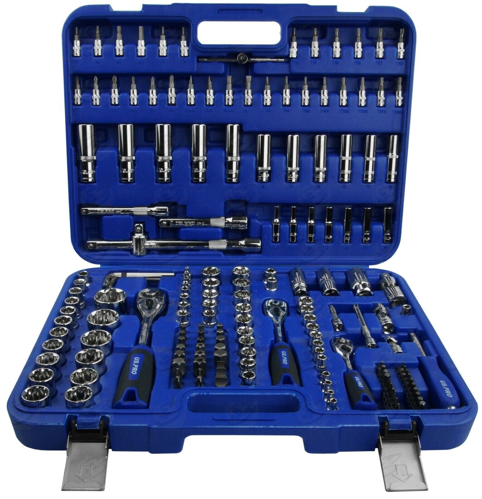 US Pro 171 Piece 1/4" & 3/8" & 1/2" Drive Socket & Bit Set 4mm - 32mm 2082