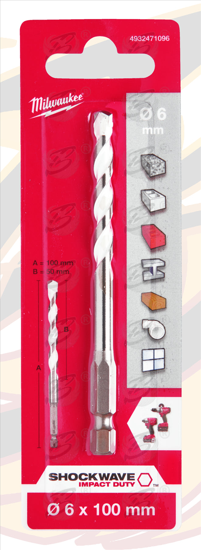 MILWAUKEE 6mm x 100mm MULTI MATERIAL DRILL BIT