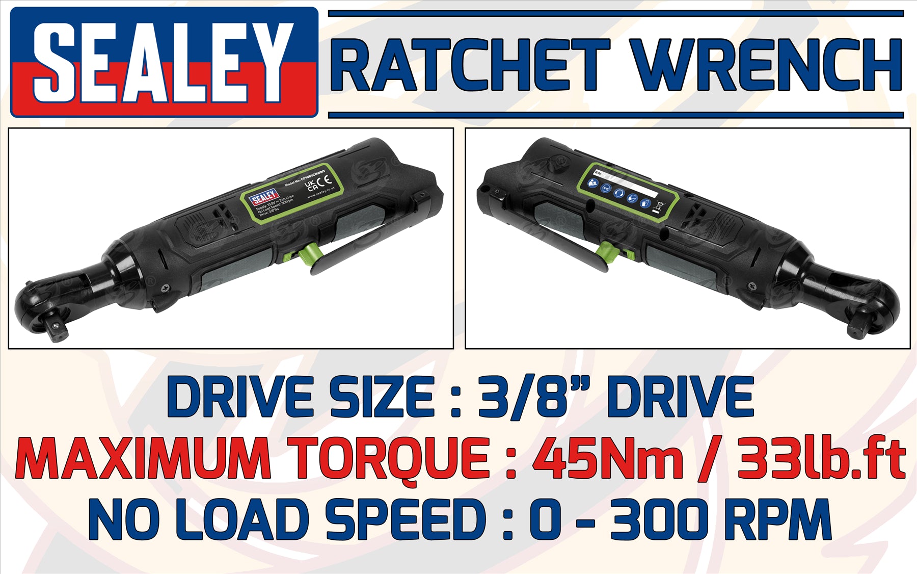 SEALEY 10.8V 3/8" DRIVE CORDLESS COMBO KIT ( DRILL - RATCHET WRENCH - IMPACT WRENCH - IMPACT DRIVER )