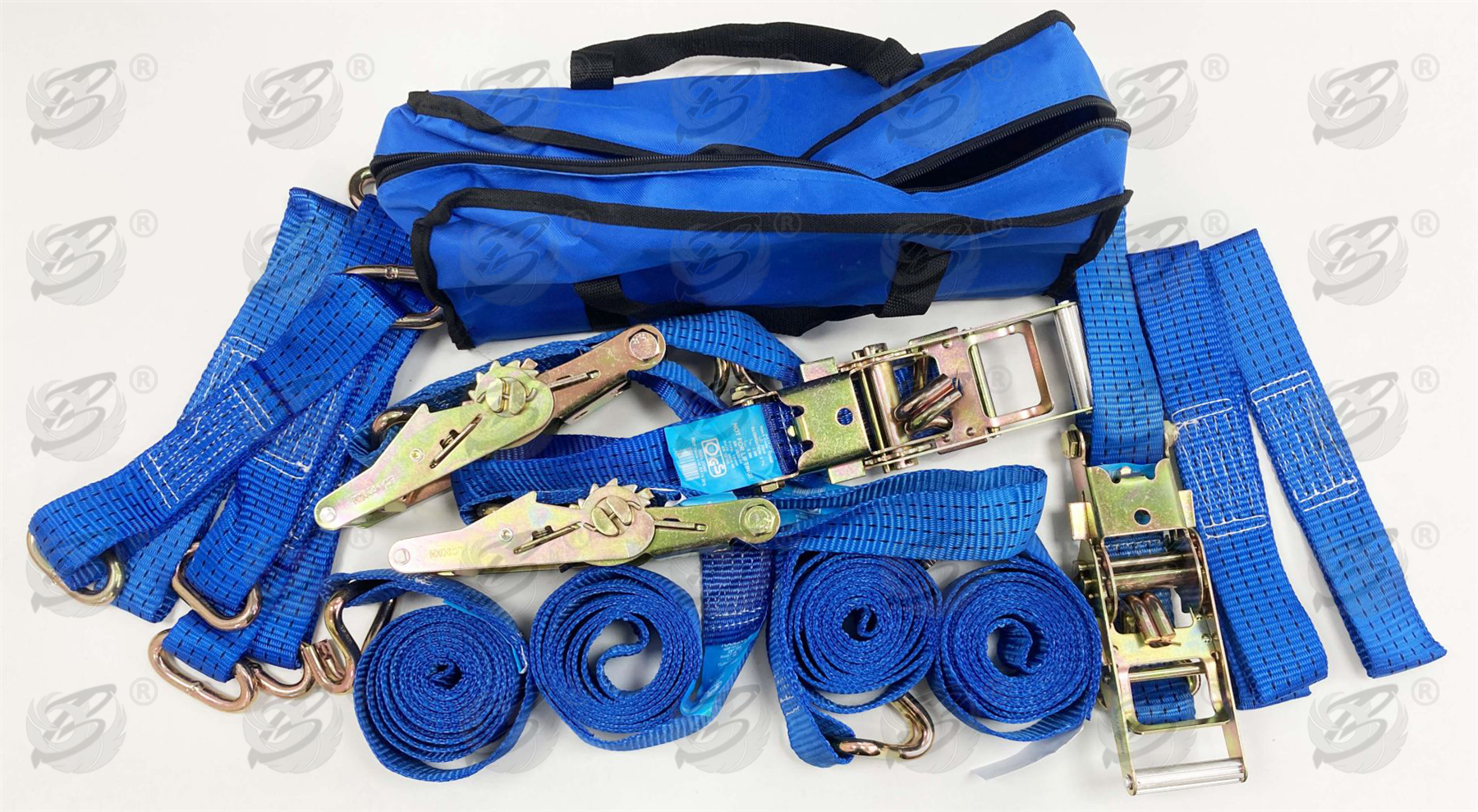 Toolzone 16 Piece Ratchet Strap / Tie Down Set ( Car Transporter Set ) ( TD068 )