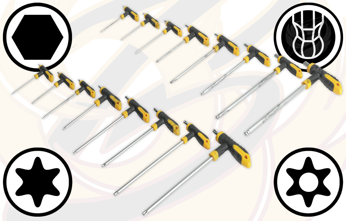 Siegen 16 Piece T - Handle Hex & Torx Key Set H2 - H10 & T10 - T50 S0916