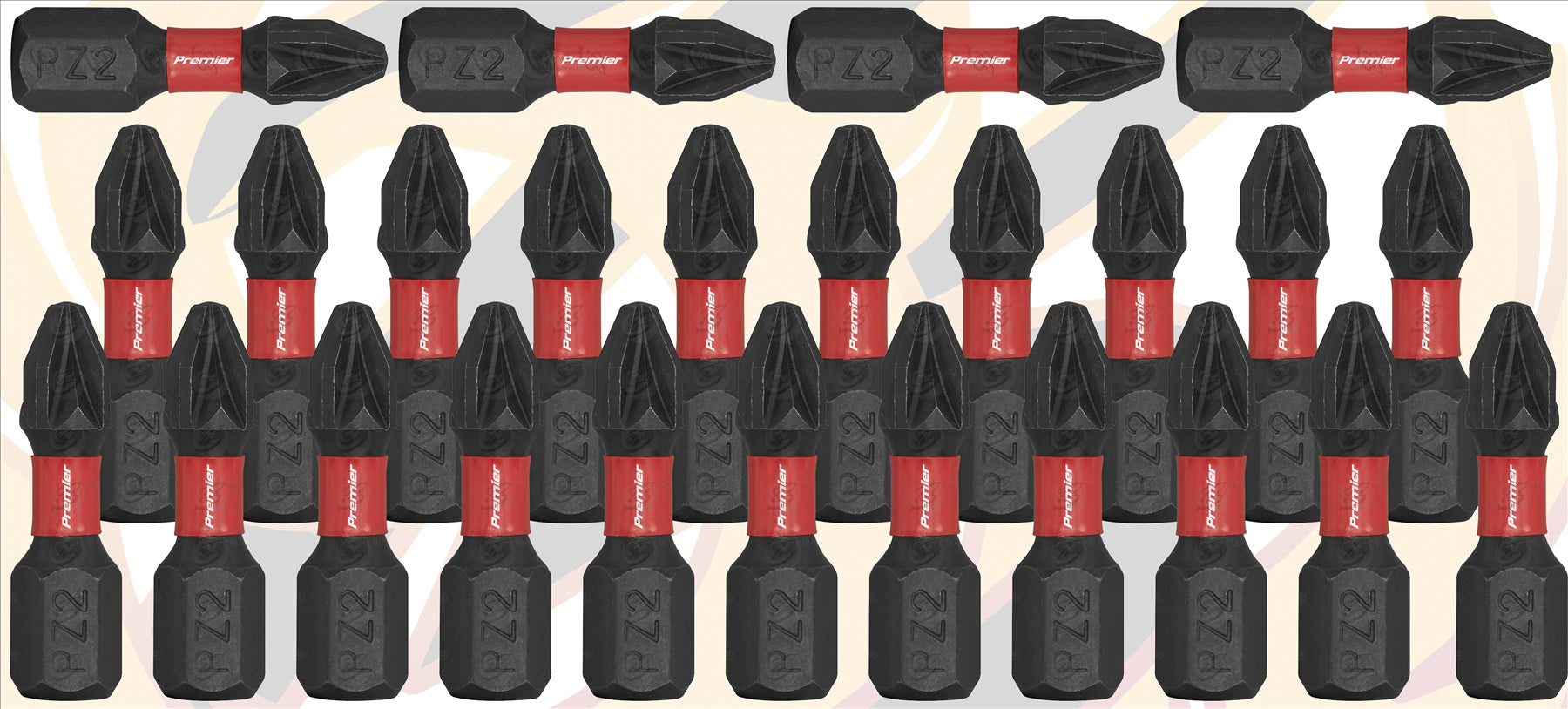 SEALEY 25PCS x PZ2 x 25mm IMPACT DRILL / DRIVER BITS