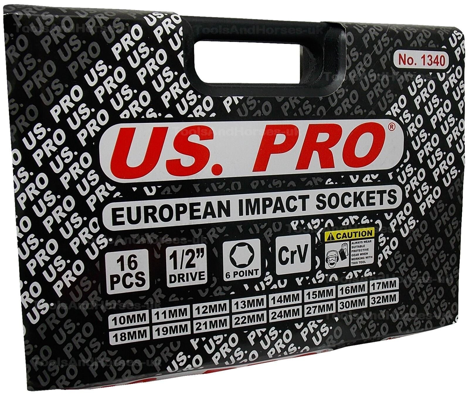 US PRO 19PCS 1/2" DRIVE 6 POINT DEEP IMPACT SOCKETS & EXTENSIONS 10MM - 32MM