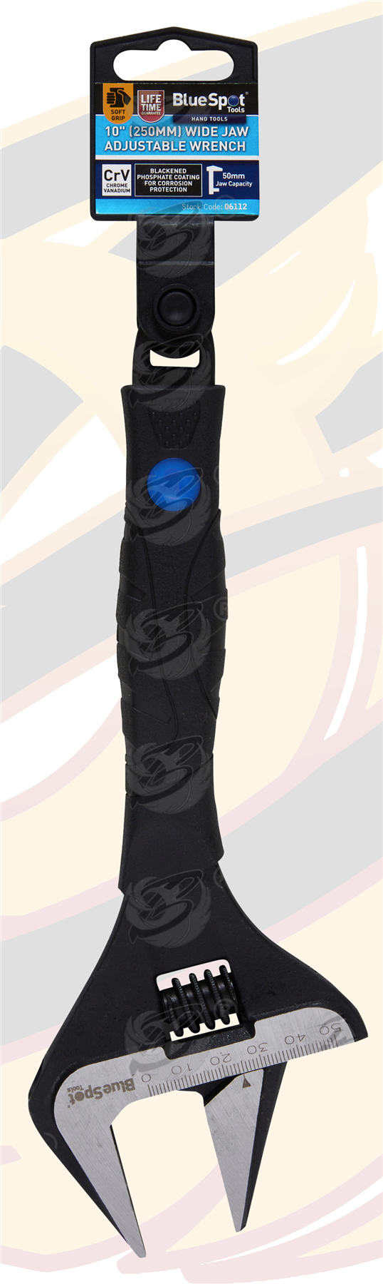 BlueSpot 10" Wide Jaw Adjustable Wrench ( 0 - 50mm ) ( 06112 )