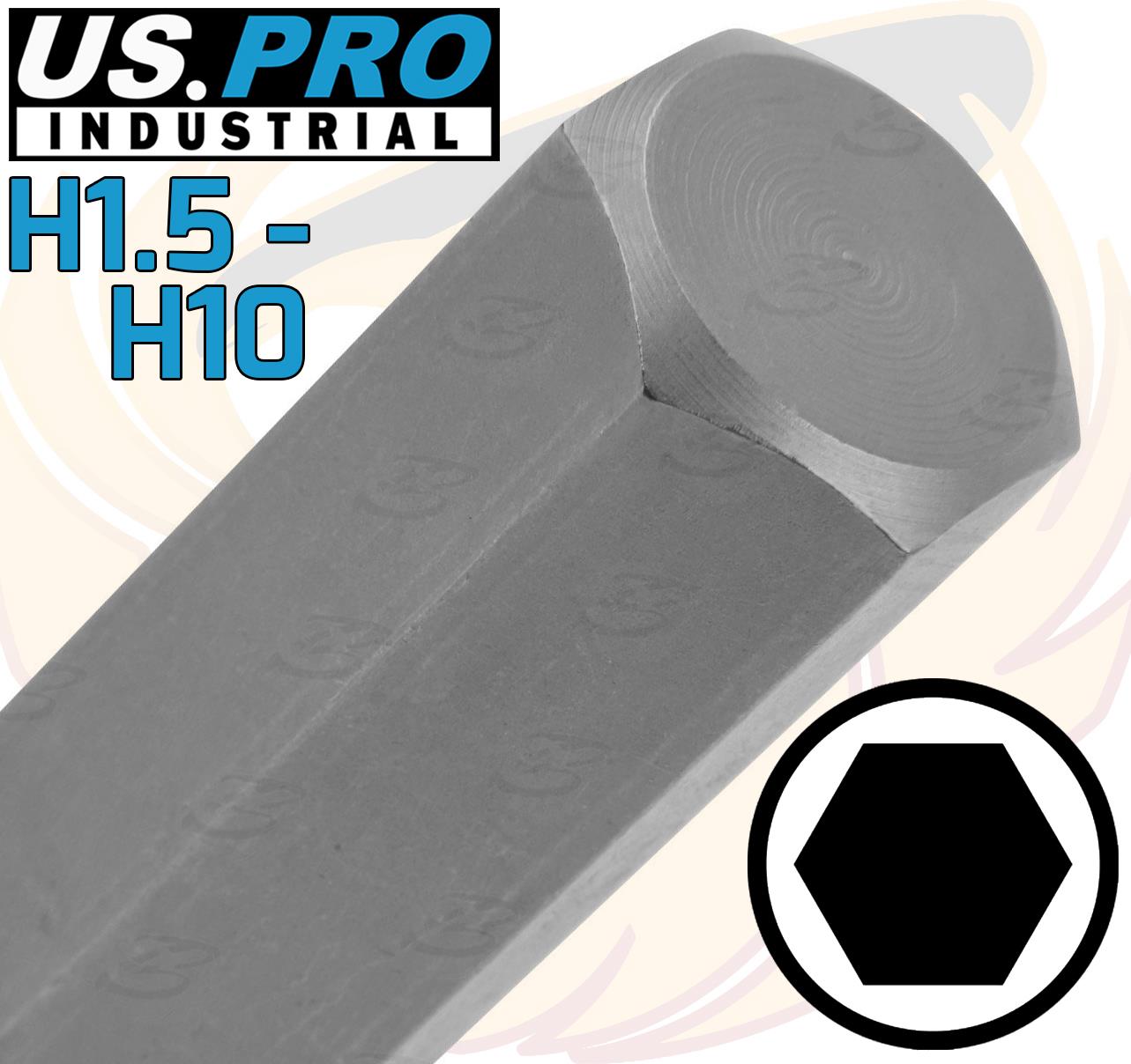 US PRO INDUSTRIAL 9PCS T HANDLE HEX KEYS H1.5 - H11