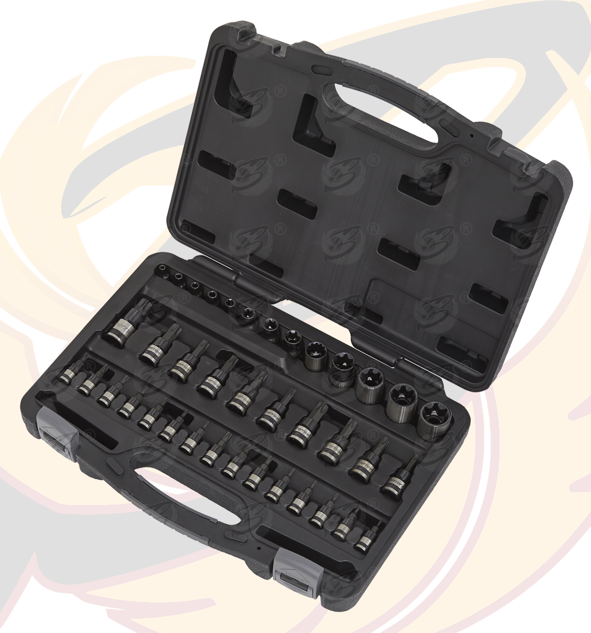Sealey Premier Black Trx-Star* Socket & Security Socket Bit Set 1/4" & 3/8" & 1/2"Sq Drive 38 Piece ( AK6197B )