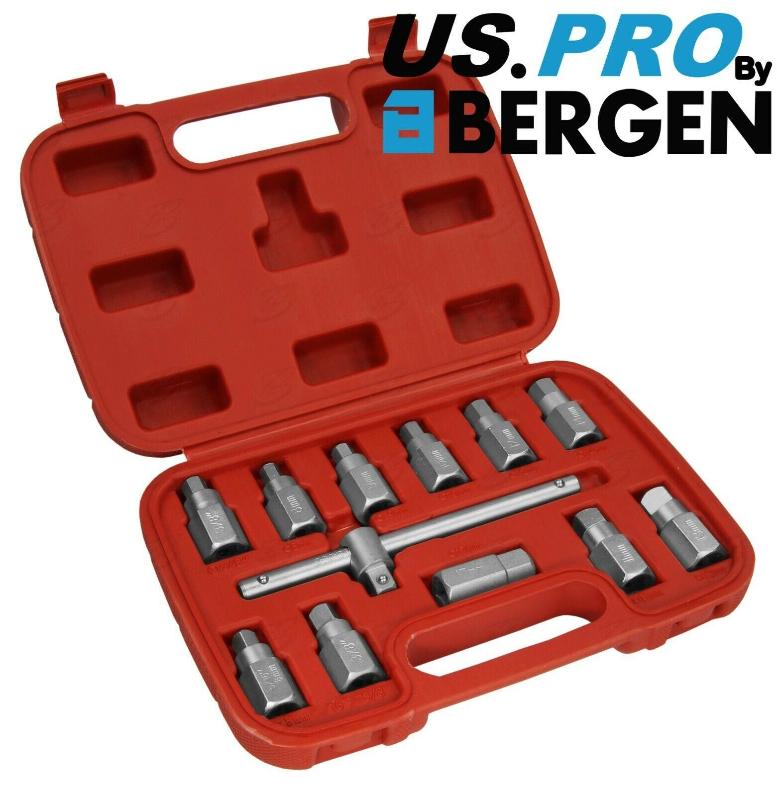 US PRO 12PCS 3/8" DRIVE DRAIN PLUG KEY SET