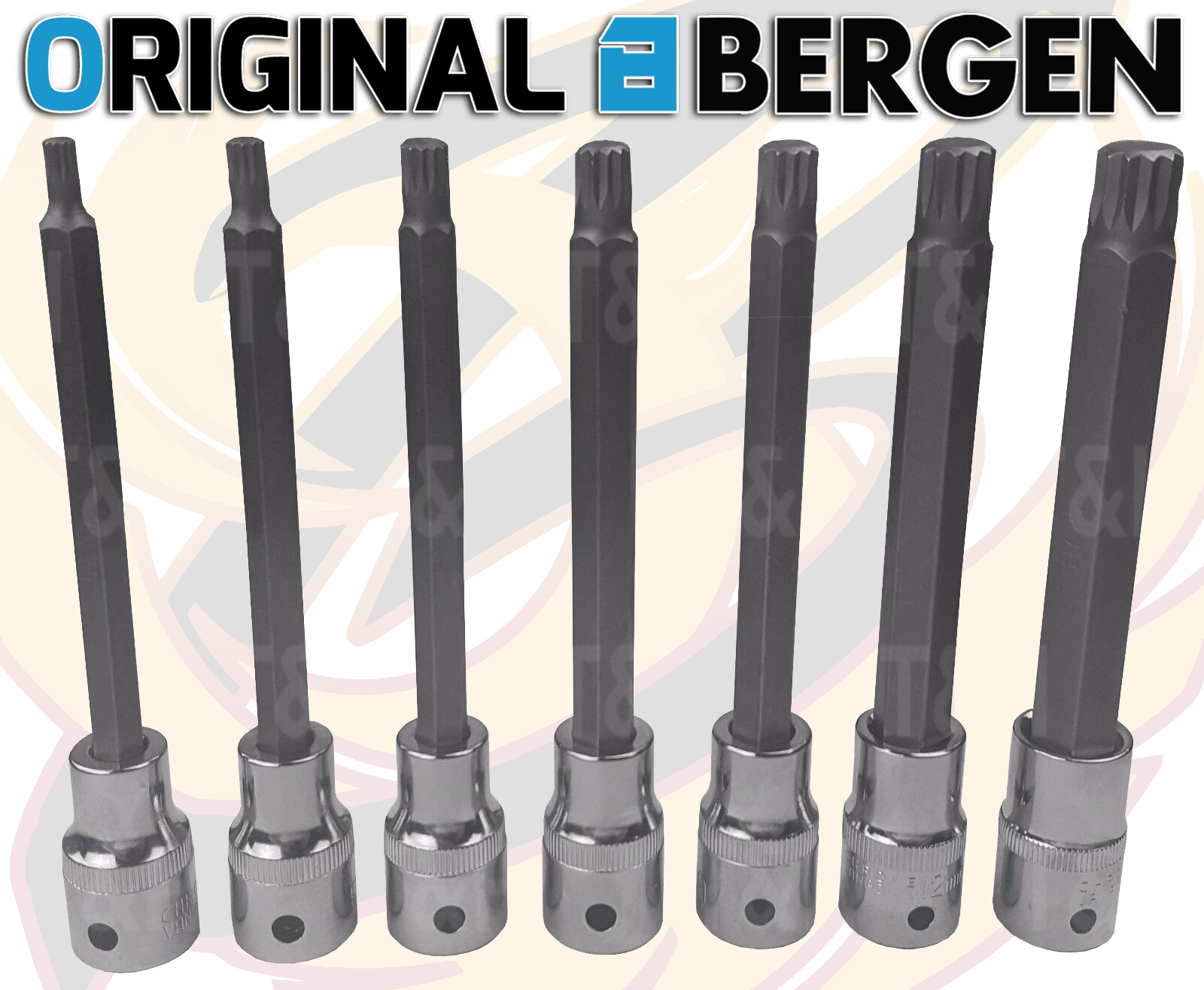 Bergen 26 Piece 1/2" Drive Spline Bit Sockets M5 - M16 ( 1108 )