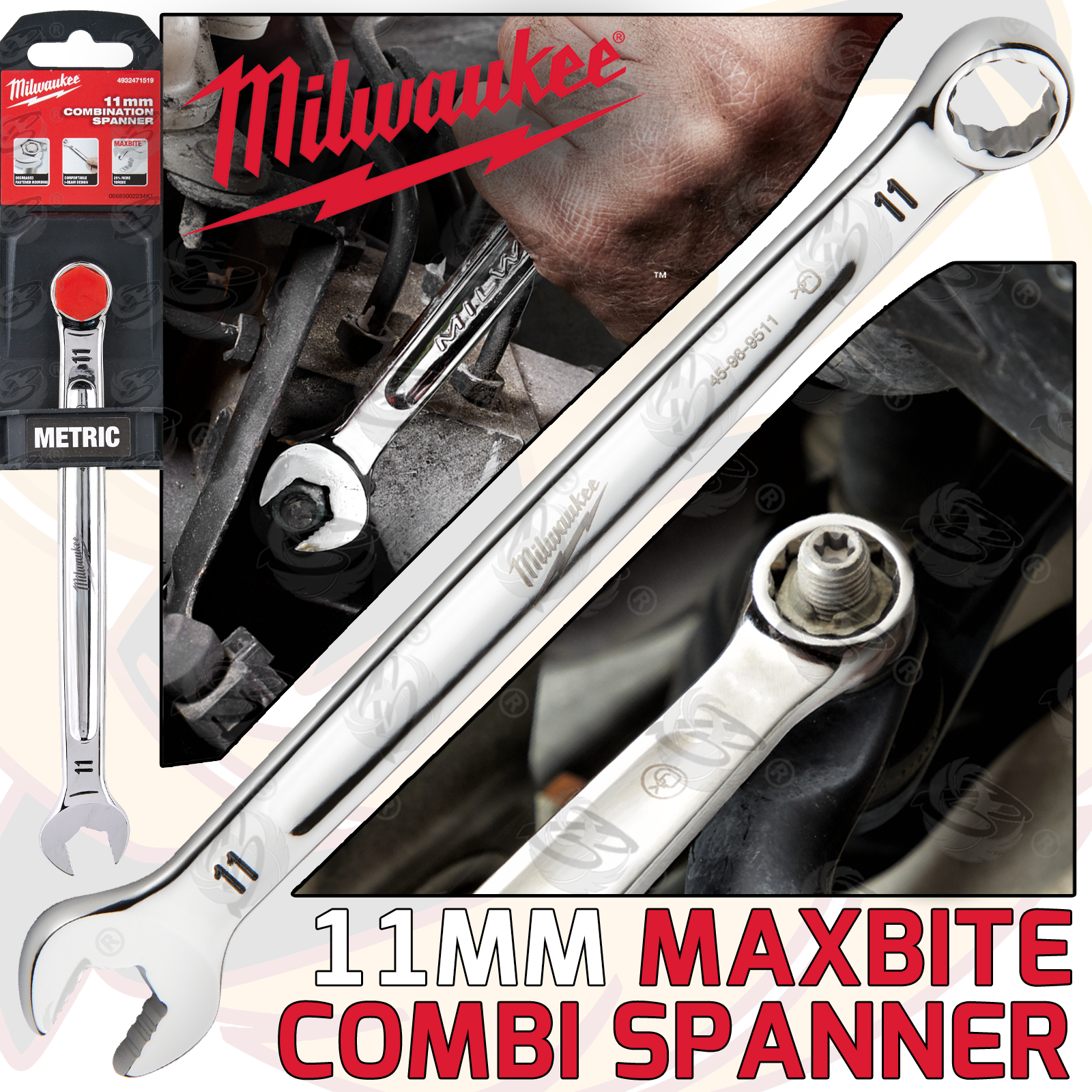 Milwaukee 11mm Maxbite Combination Spanner ( Single ) ( 4932471519 )