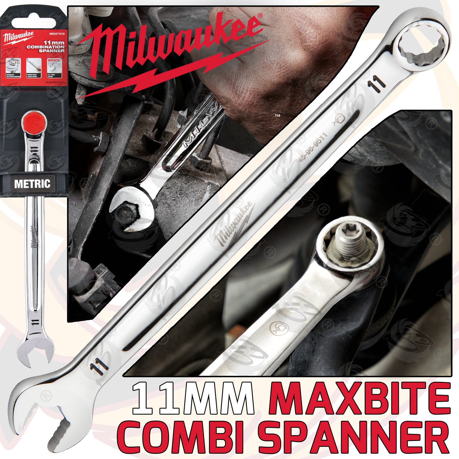 MILWAUKEE 11MM MAXBITE COMBINATION SPANNER