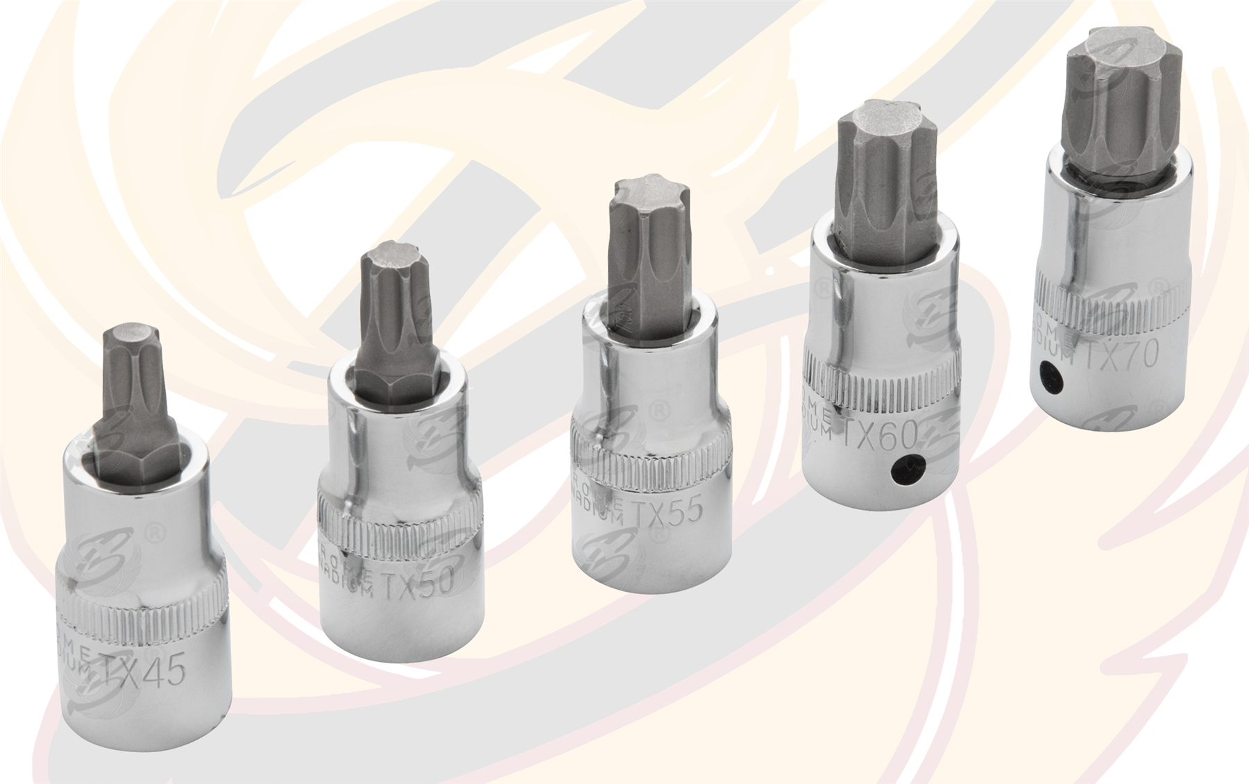 BlueSpot 5 Piece 1/2" Drive Torx Bit Sockets ( T45 - T70 ) ( 01505 )