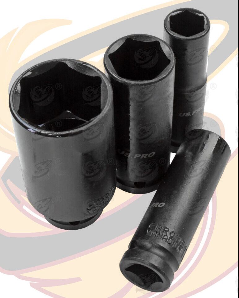 US Pro 13 Piece 1/2" Drive 6 Point Sae Deep Impact Sockets 7/16" - 1 1/4" 3424