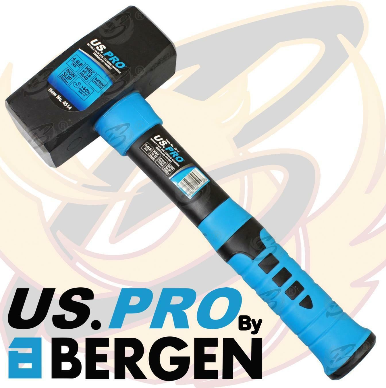 US Pro 2Kg 12" Long Fibreglass Stoning Hammer 4514