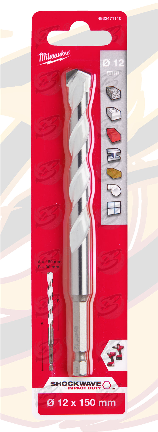 MILWAUKEE 12mm x 150mm MULTI MATERIAL DRILL BIT