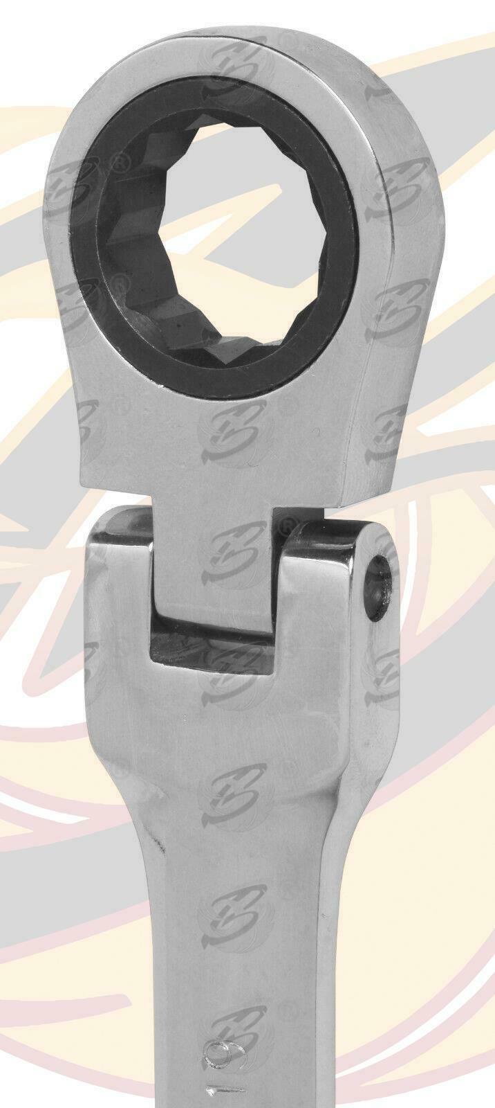 US PRO 12PCS COMBINATION STUBBY FLEXIBLE RATCHET SPANNER SET 8MM - 19MM