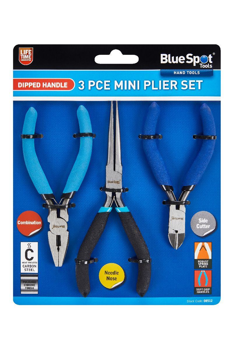 BlueSpot 3 Piece Soft Grip Mini Plier Set ( 08512 )