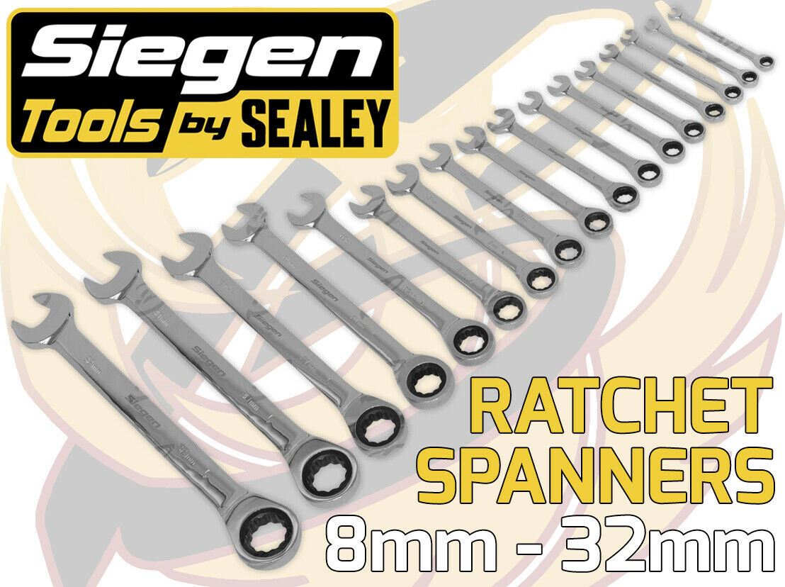 SEALEY 17PCS COMBINATION RATCHET SPANNER SET 8MM - 32MM
