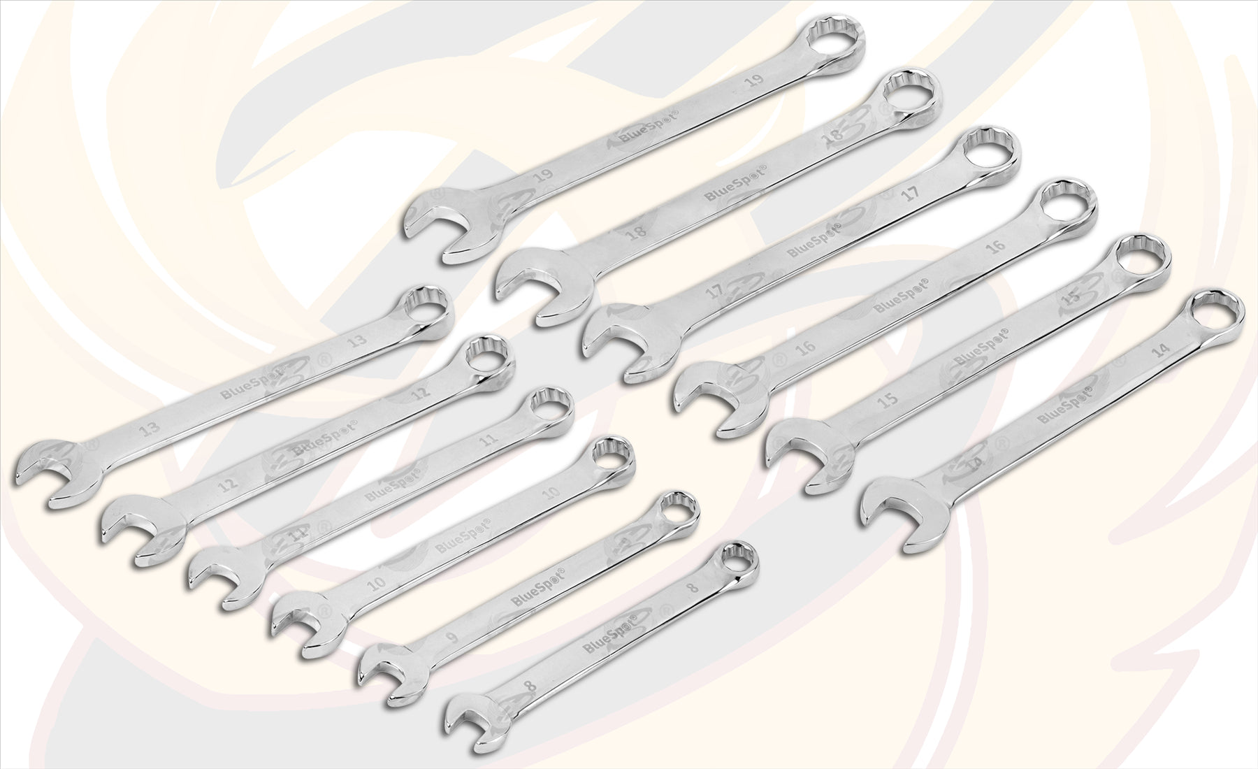 BLUESPOT 12PCS COMBINATION SPANNER SET 8MM - 19MM