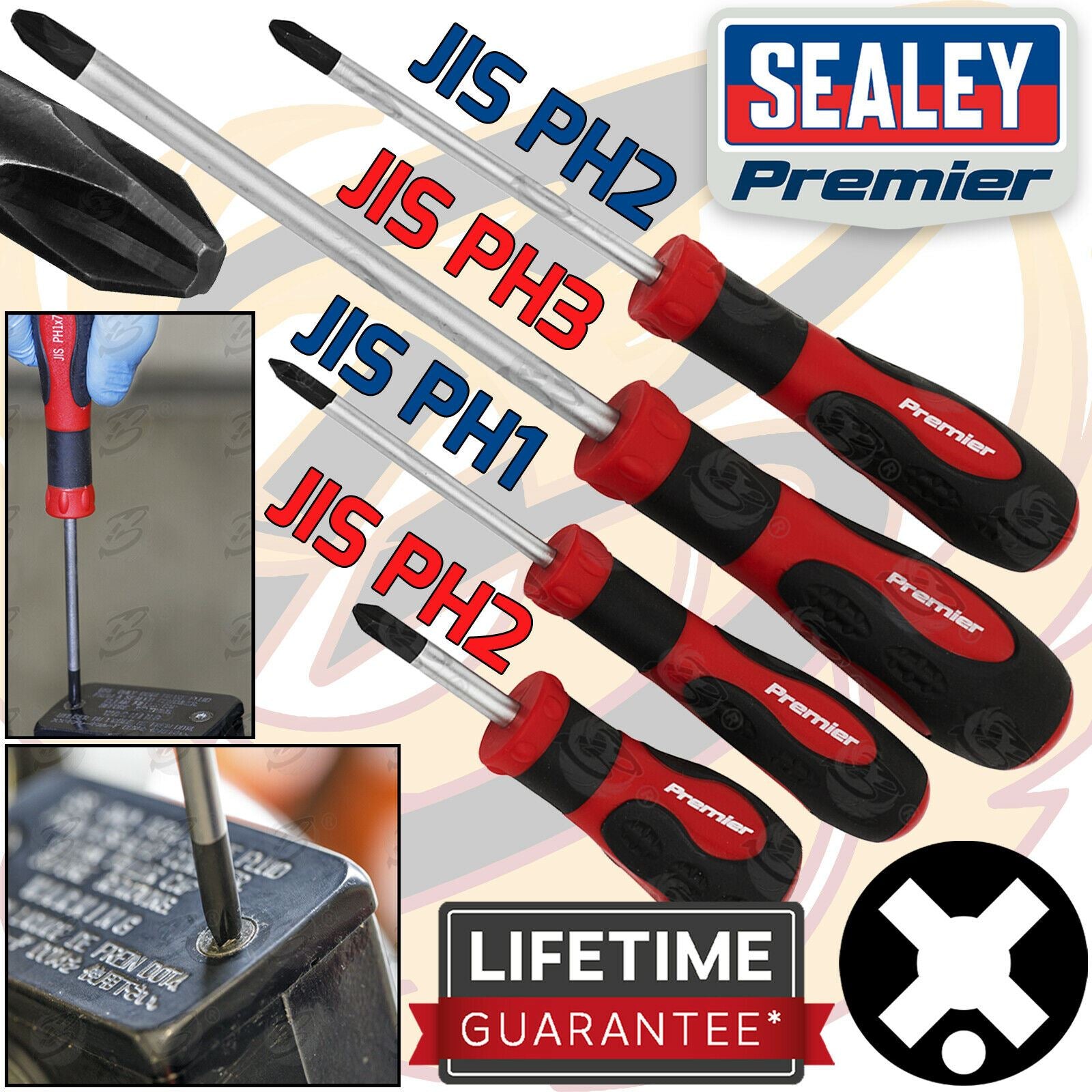 SEALEY 4PCS JIS ( JAPANESE INDUSTRIAL SCREWDRIVERS )