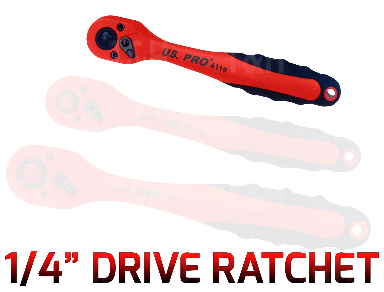 US PRO 1/4" DRIVE 72 TOOTH LIGHTWEIGHT RATCHET