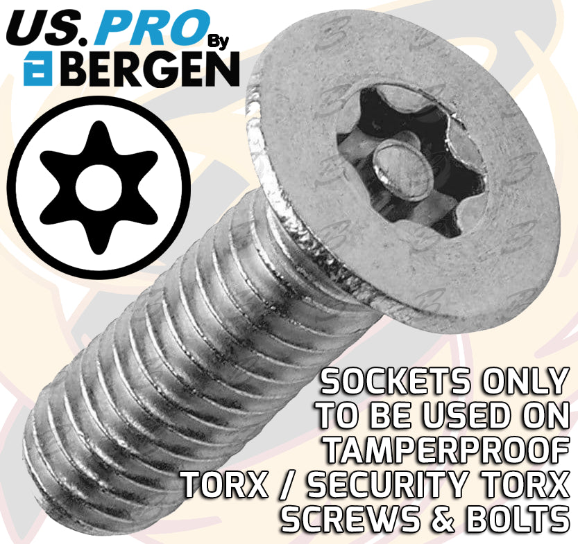 US PRO INDUSTRIAL 15PCS 1/4" & 3/8" & 1/2" DRIVE EXTRA LONG IMPACT TAMPERPROOF TORX BIT SOCKETS T6 - T70