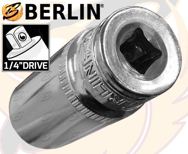 Berlin 13 Piece 1/4" Drive 6 Point Deep Sockets 4mm - 14mm ( BER016 )