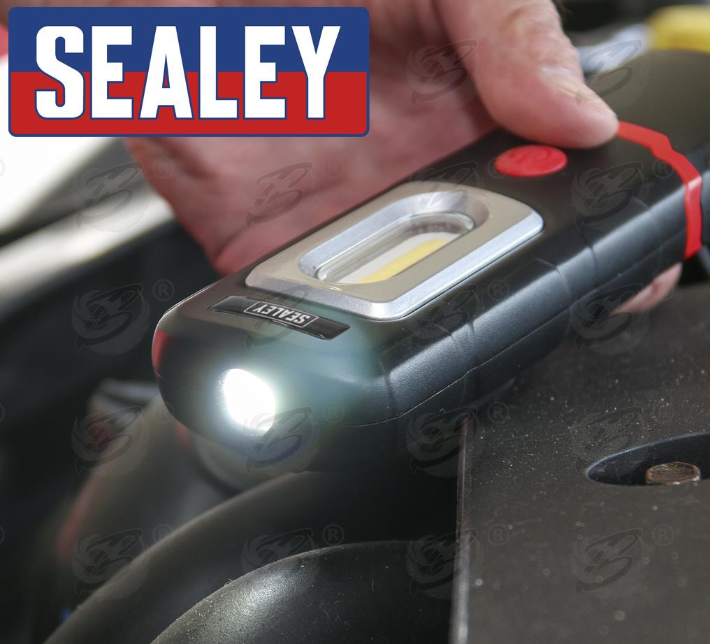 SEALEY RECHARGEABLE COB LED LI - ION WORK LIGHT ( BLACK )