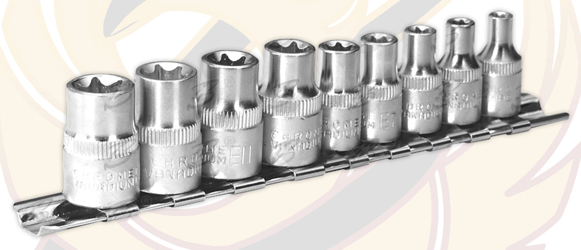 SEALEY 9PCS 1/4" & 3/8" DRIVE E TORX SOCKETS E4 - E14