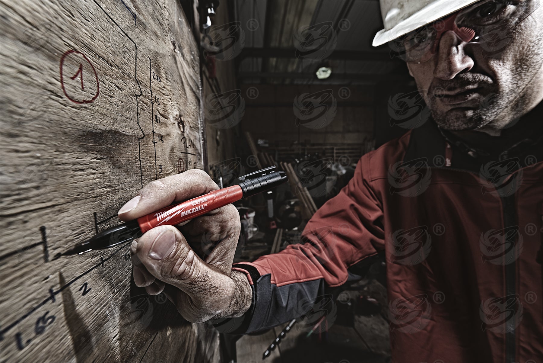 MILWAUKEE INKZALL FINE POINT ALL SURFACE MARKER PENS ( X 4 )