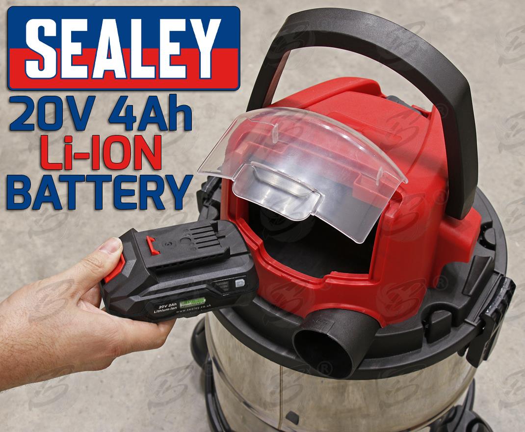 SEALEY CORDLESS WET & DRY VACUUM CLEANER 20V 4AH