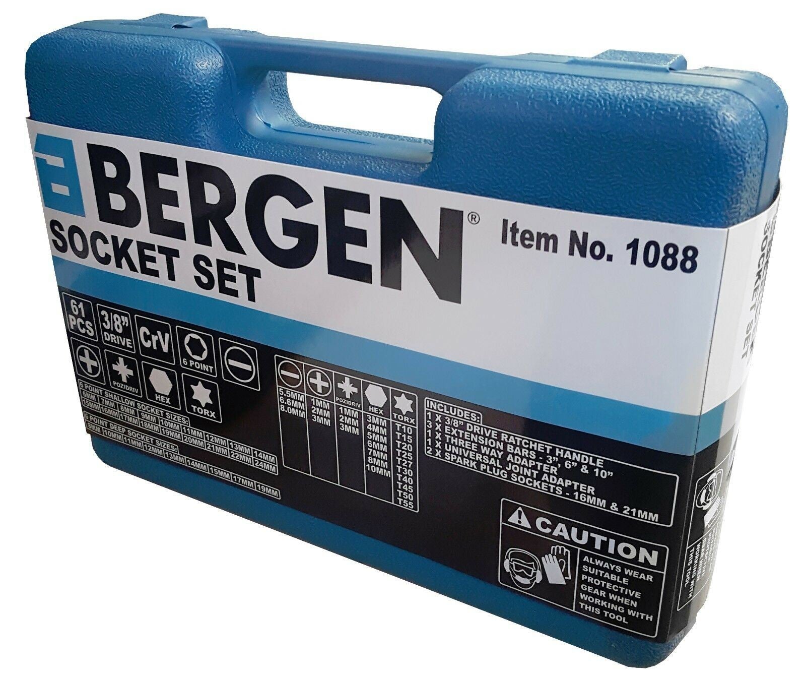 US PRO 61PCS 3/8" DRIVE 6 POINT SOCKET & BIT SET 6MM - 24MM