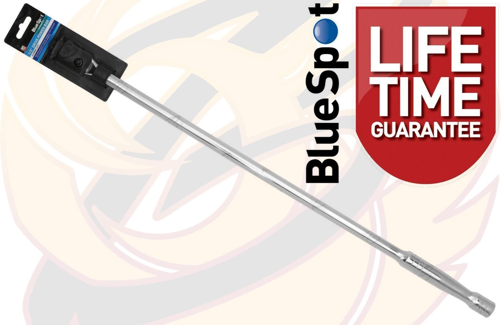 BLUESPOT 1/2" DRIVE 24" LONG BREAKER BAR & 7PCS 6 POINT ALLOY WHEEL NUT SOCKETS 17MM - 27MM