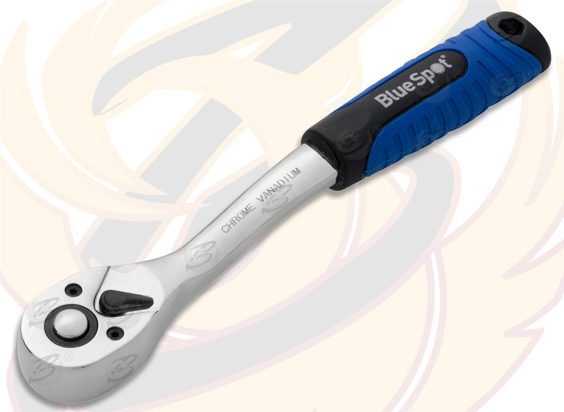 BlueSpot 3/8" Drive 72 Tooth Soft Grip Curved Ratchet Handle ( 02012 )