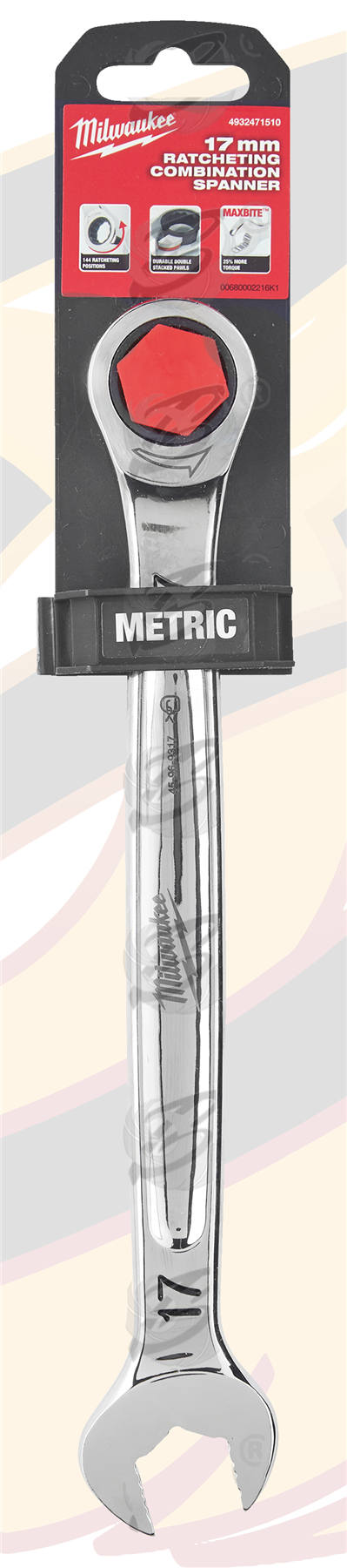 Milwaukee 17mm 144 Teeth Maxbite Ratchet Spanner ( 4932471510 )