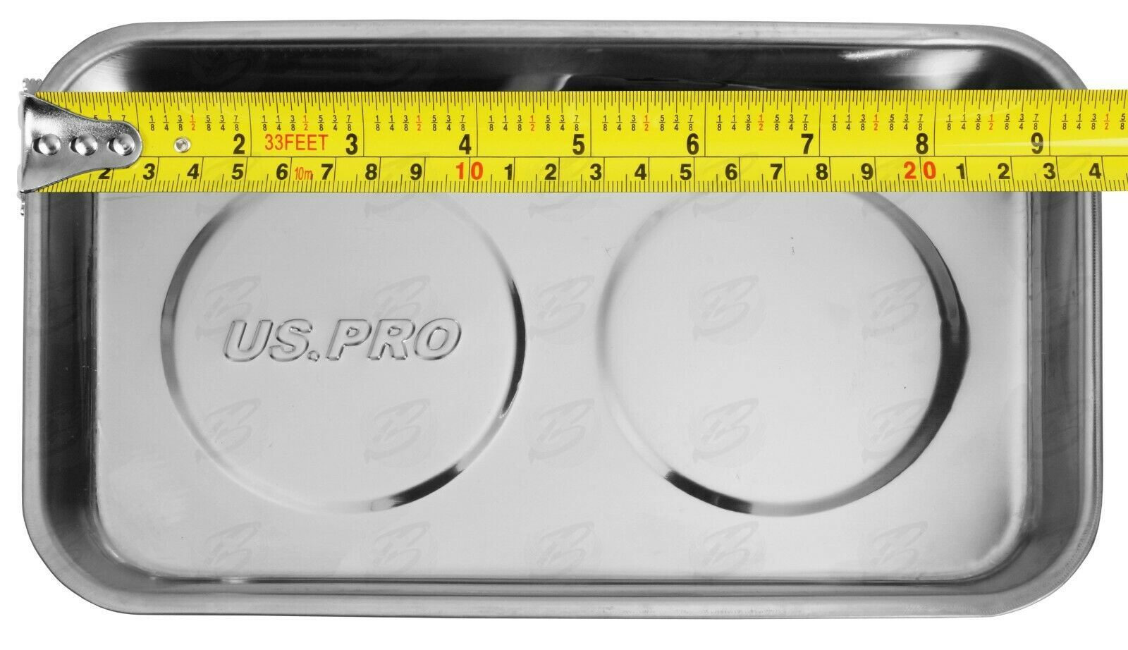US PRO 9" STAINLESS STEEL DOUBLE MAGNETIC PARTS TRAY
