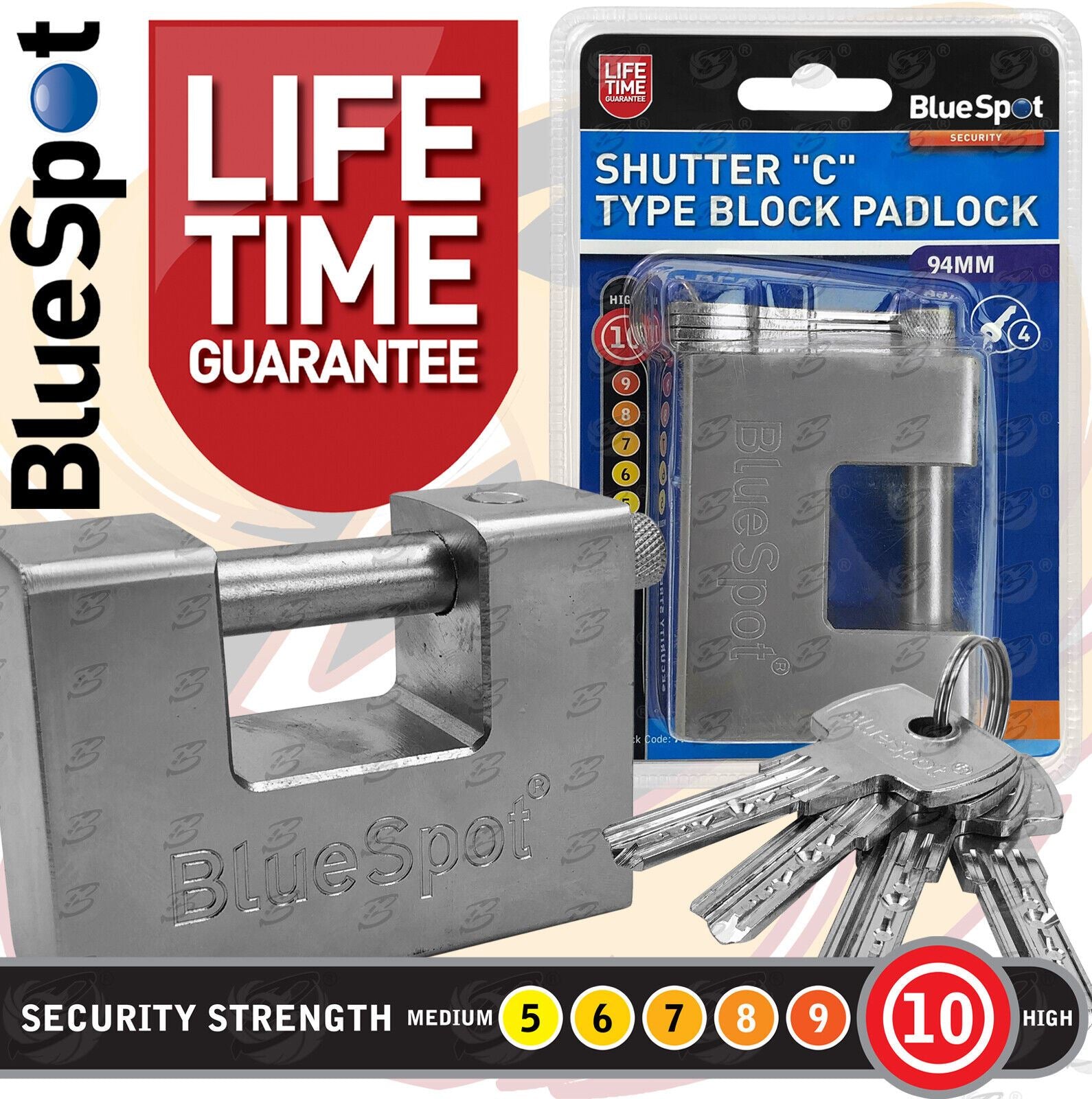 BlueSpot 94mm Shutter "C" Type / Container Padlock ( 77034 )