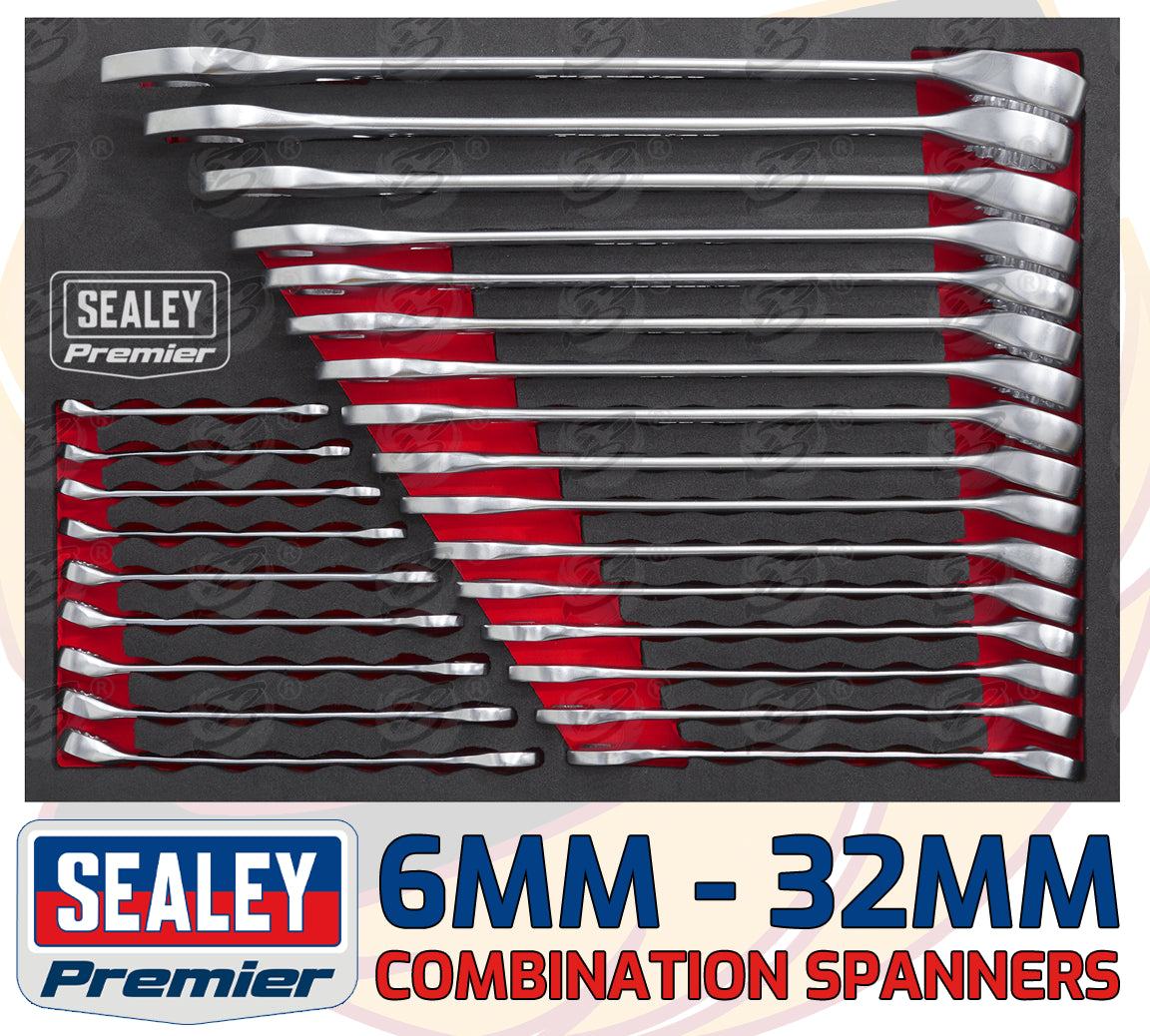 SEALEY 25PCS COMBINATION SPANNER SET ( OEPN & RING END ) ( 6MM - 32MM )