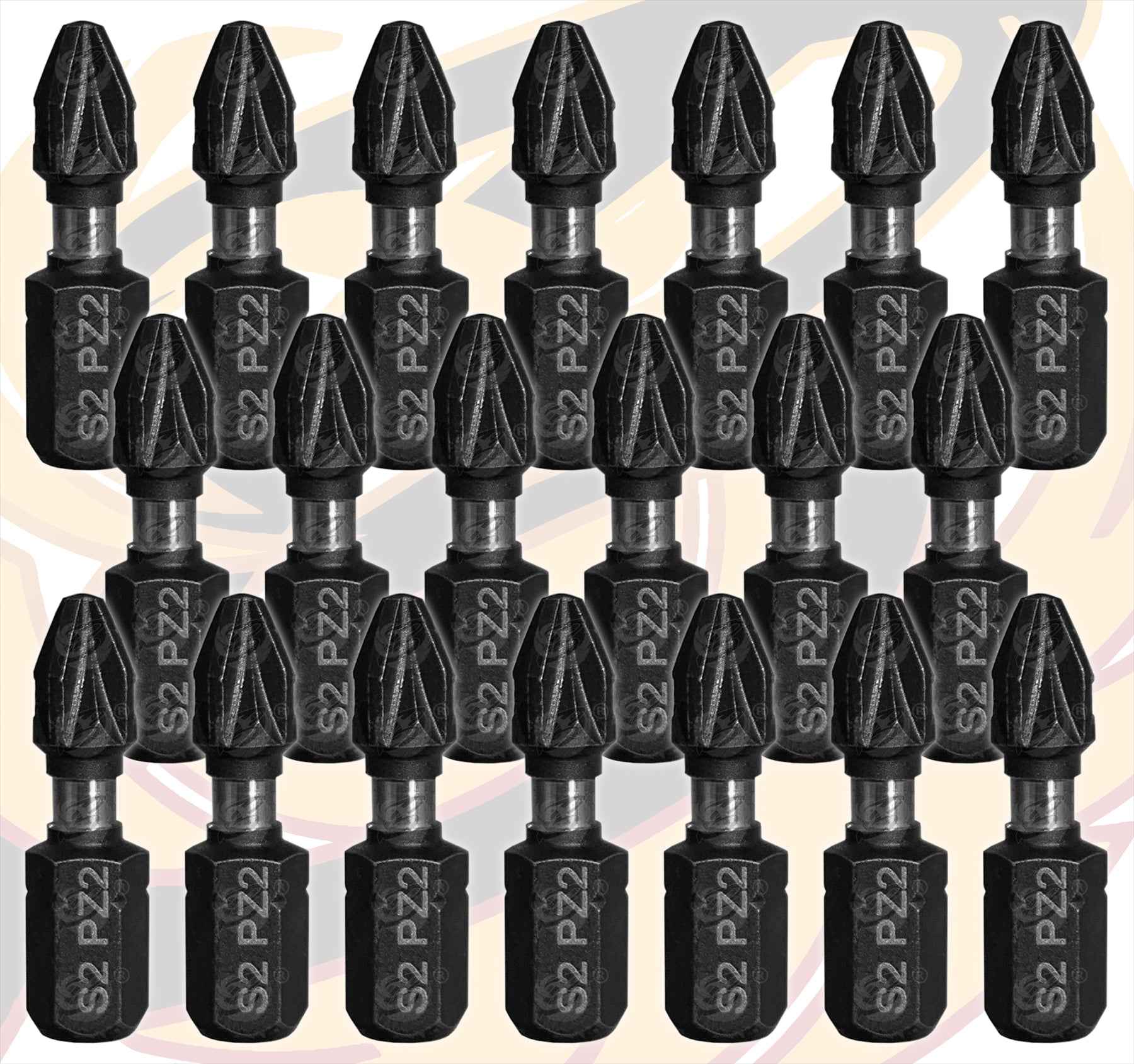 BLUESPOT 20PCS x PZ2 x 25mm IMPACT DRILL / DRIVER BITS