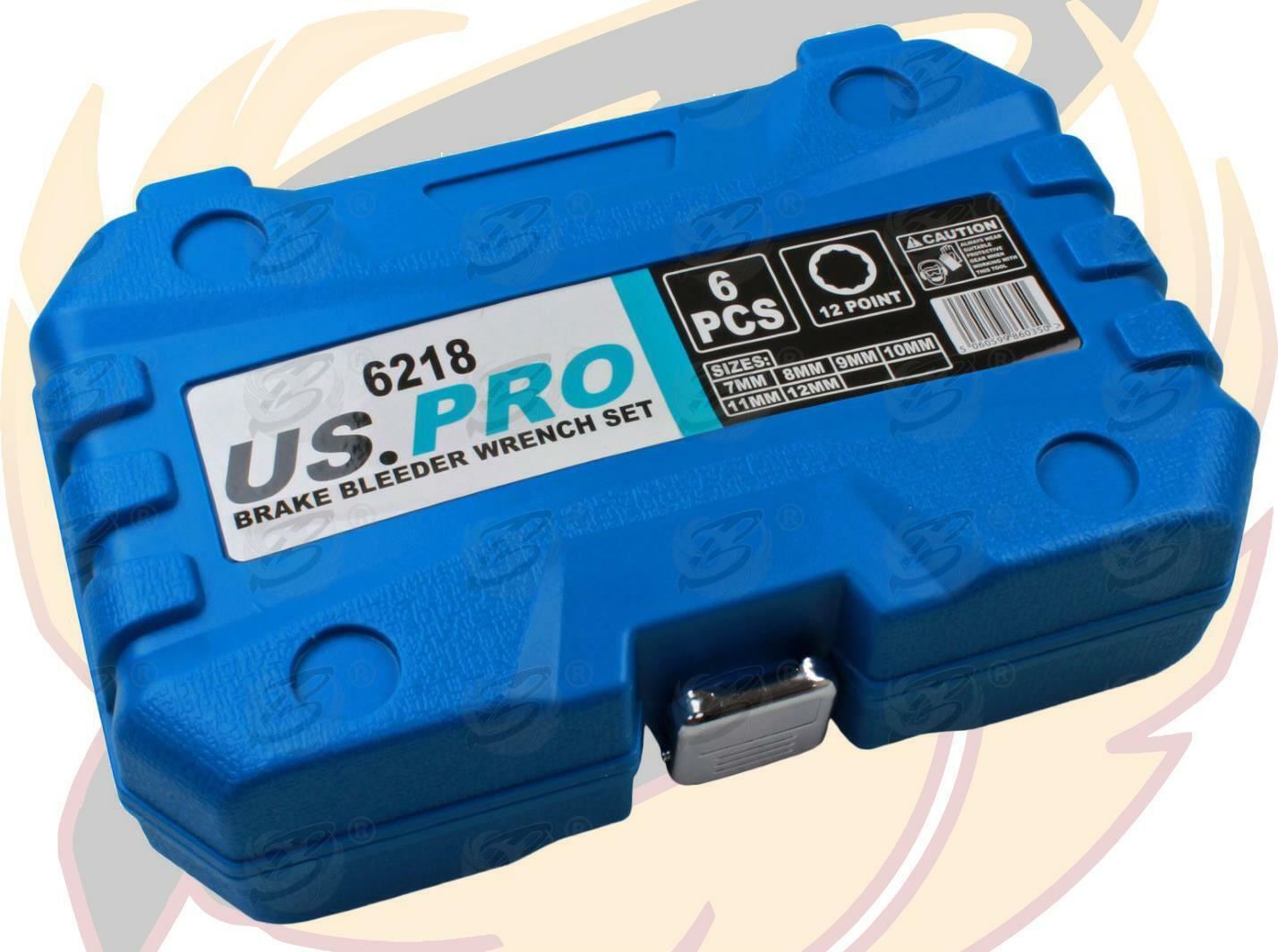 US PRO 6PCS 12 POINT BRAKE CLUTCH BLEED SPANNERS 7MM - 12MM