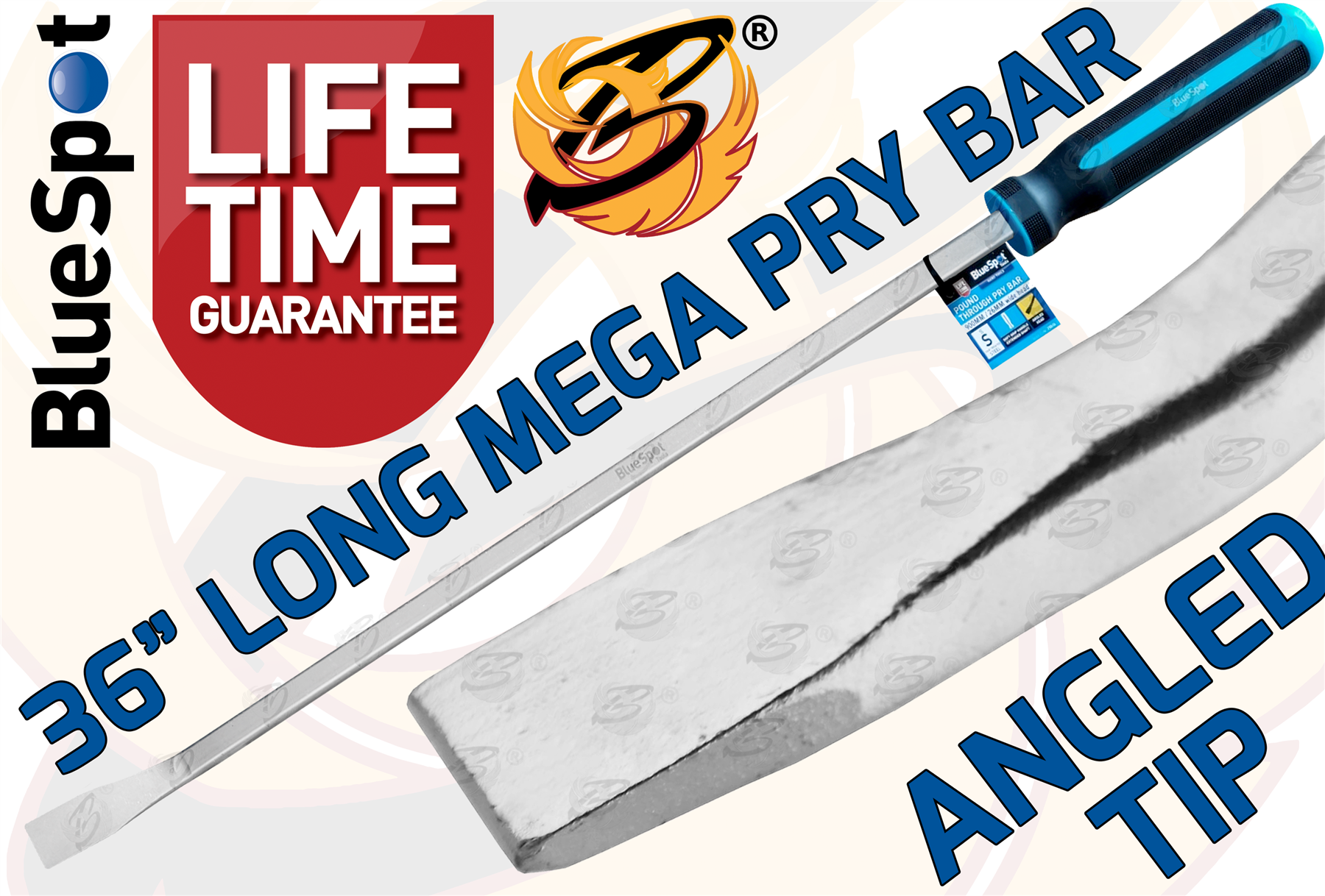 BlueSpot 36" Extra Long Angled Go - Through Pry Bar ( 25546 )