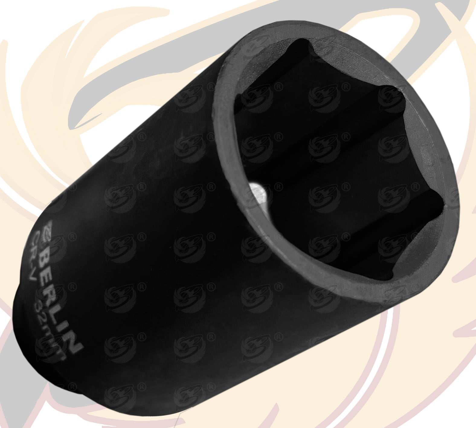 BERLIN Deep Impact Socket Set 1/2"dr 10mm - 32mm & Impact Extension Bars 19pcs Set