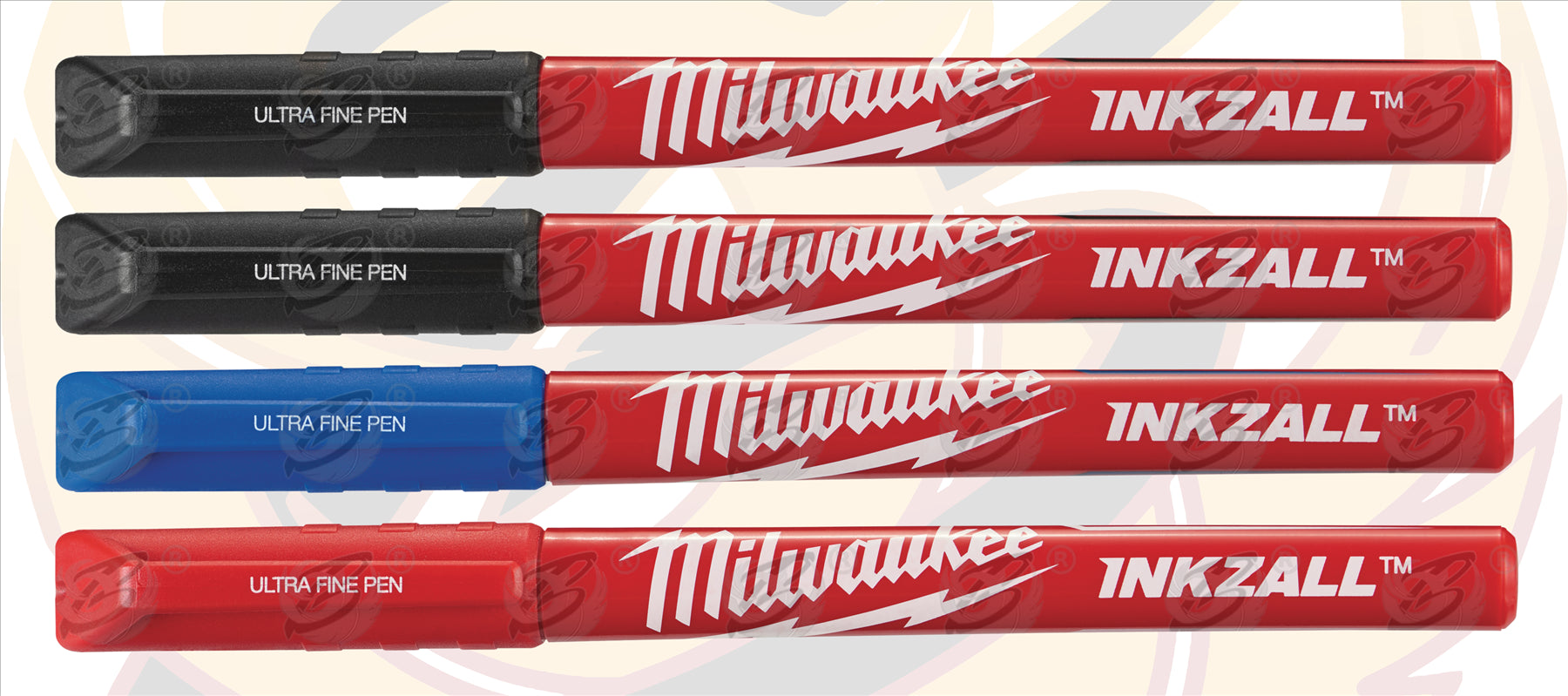 MILWAUKEE INKZALL ULTRA FINE POINT 0.6MM MARKER PENS ( X 4 )
