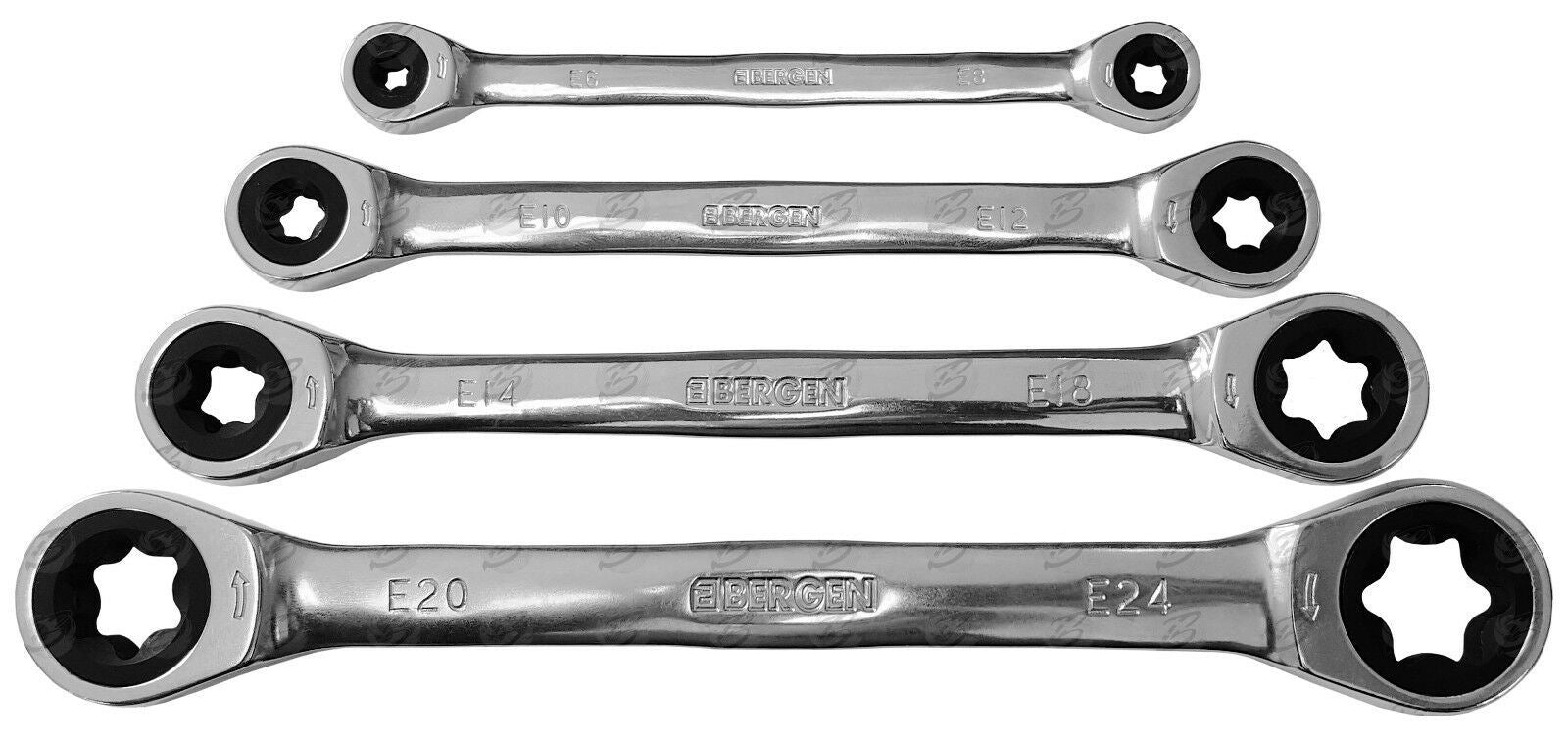 US PRO 4PCS RATCHET E - TORX SPANNERS E6 - E24
