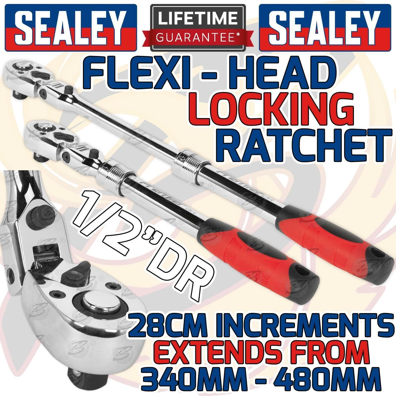 SEALEY 1/2" DRIVE 72 TOOTH LOCKING FLEXI HEAD EXTENDABLE RATCHET