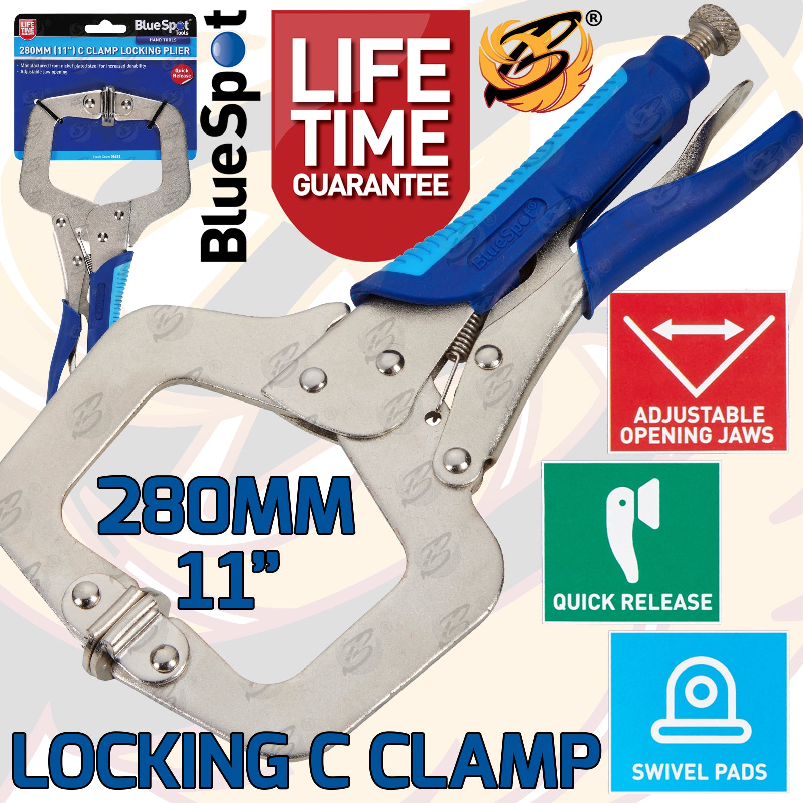 BLUESPOT 280MM (11") C CLAMP LOCKING PLIER