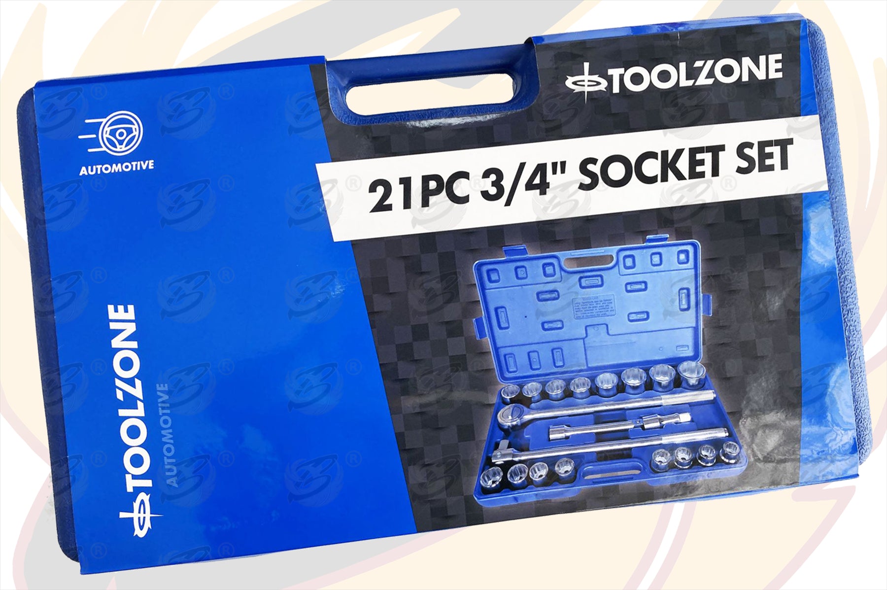 TOOLZONE 21PCS 3/4" DRIVE 12 POINT SOCKET SET 19MM - 50MM