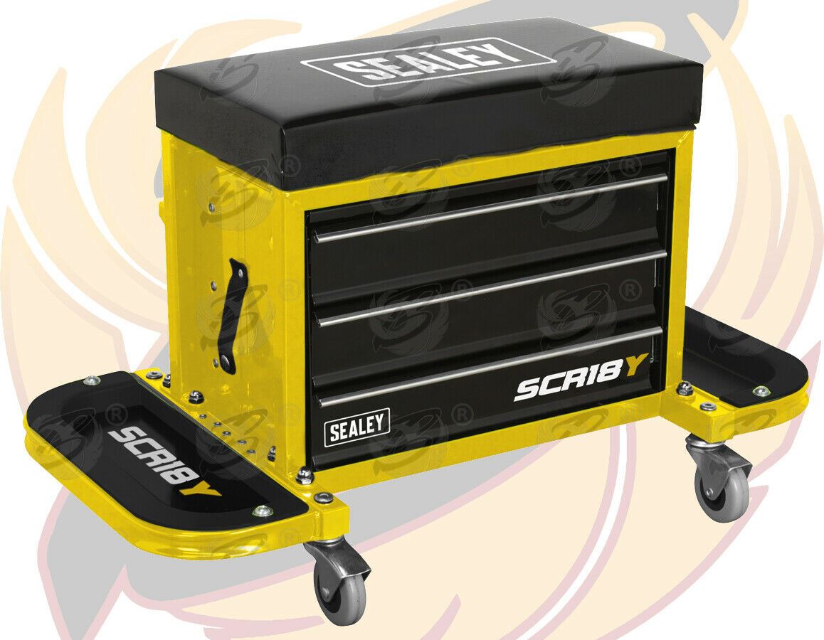 SEALEY MECHANIC STOOL / UTILTIY BOX ( YELLOW )